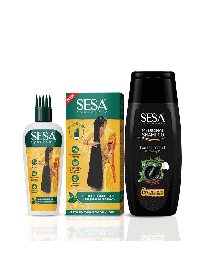 Sesa Ayurvedic Medicinal Hair Care Kit ; Ayurvedic Hair Oil 100Ml & Medicinal Shampoo 200Ml - Image 2