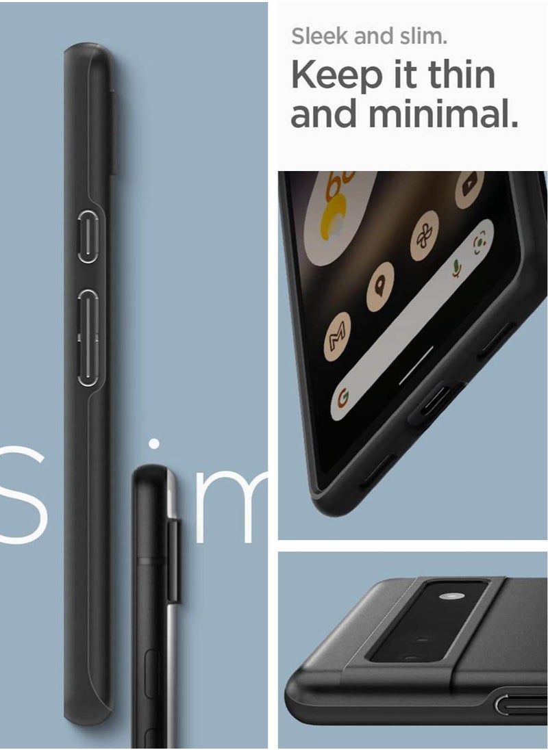 Spigen - Thin Fit Case Cover for Google Pixel 6a (2022) - Black - Image 1