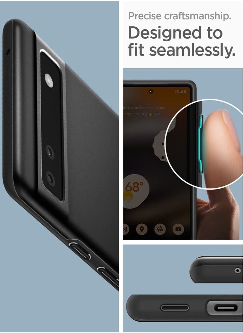 Spigen - Thin Fit Case Cover for Google Pixel 6a (2022) - Black - Image 1