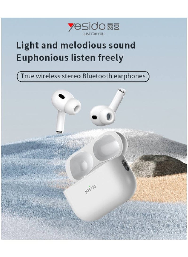 Yesido - YESIDO JB23 Bluetooth Airpods - True Wireless Handsfree Earbuds with Noise Cancellation, Long Battery Life, and Comfortable Fit for Music & Calls - Image 1