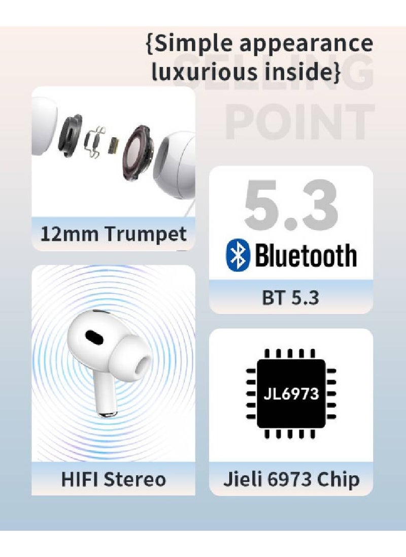 Yesido - YESIDO JB23 Bluetooth Airpods - True Wireless Handsfree Earbuds with Noise Cancellation, Long Battery Life, and Comfortable Fit for Music & Calls - Image 1