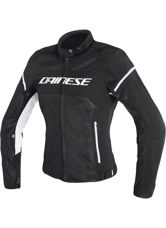 Dainese Air Frame D1 Lady Tex Jacket, Windproof Motorcycle Jacket, Women, Black/Black/White, 40  - Image 2