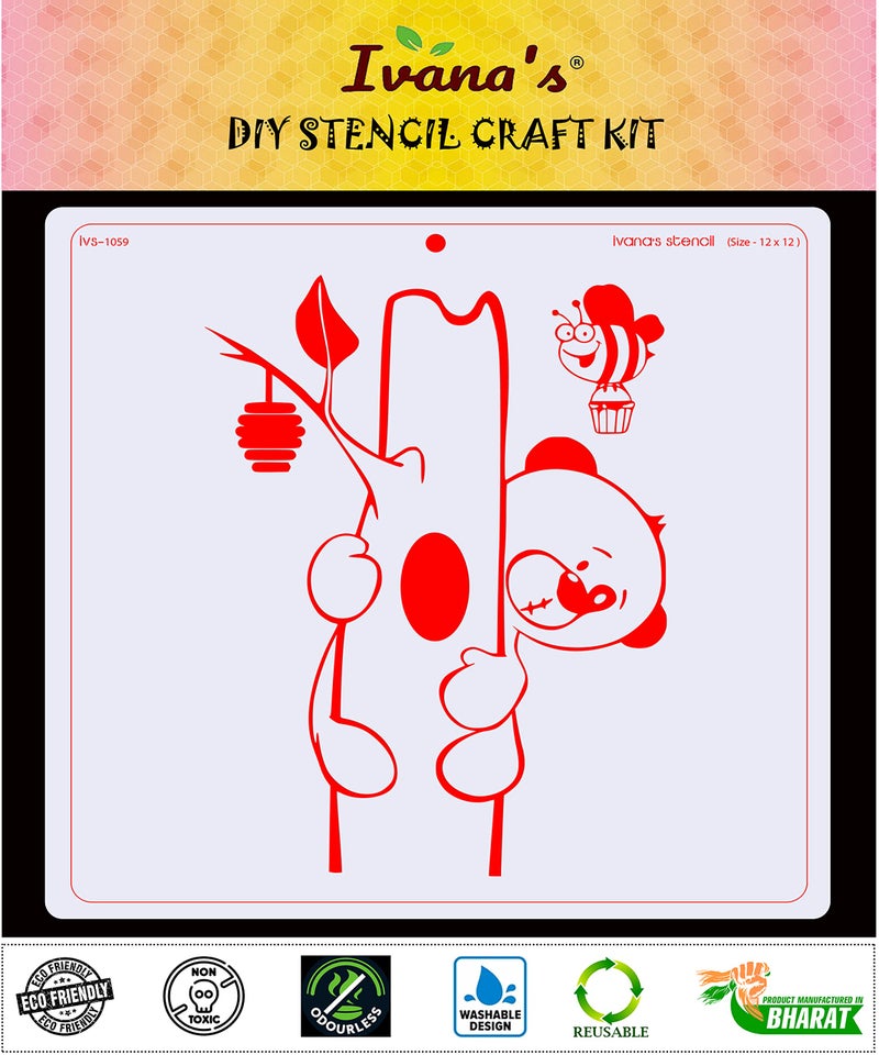 Ivana's Tree Hold Stencil for Art & Craft, Reusable DIY Decorative Stencil for Painting on Canvas, Fabric, Cloth, Paper, Glass, Furniture and Wall, Size - 12 x 12 inch, IVS-1059 - Image 2