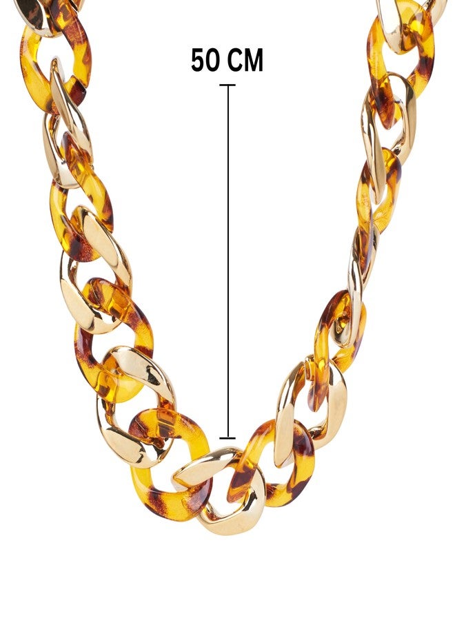 SALTY Anti Tarnish Gold Chic Necklace for Women | Stylish Statement Chain | Latest Fashion Jewellery Accessories for Girls | Minimal Jewelry | Ideal for Gifting | Marriage, Birthday | Gift for Valentine Day - Image 5