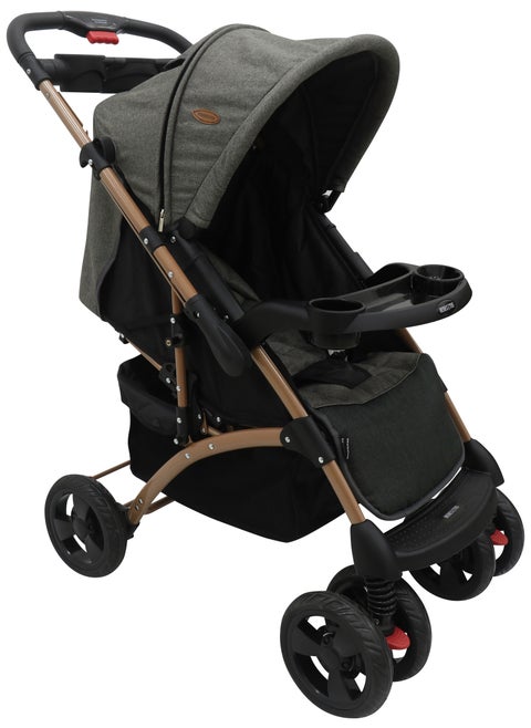 SturdyStride Reversible Stroller with Head Pillow - Grey