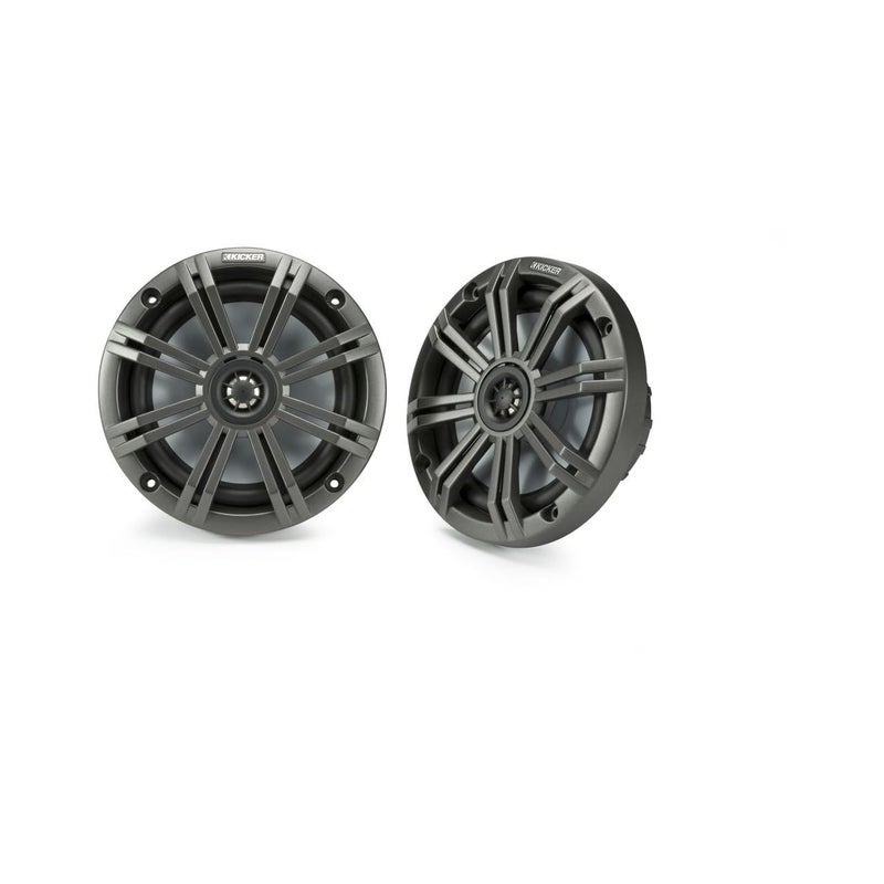 Kicker Pair Kicker 45KM654 6.5" 390w Marine Boat Speakers KM65 w/Charcoal+White Grilles - Image 4