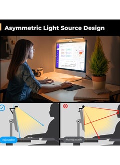 Alruht Monitor Light, Computer Monitor Lamp, Memory Stepless Dimming Touch Control Screen Light, 5 Color Temperatures, USB Powered LED Reading Desk Lamps for Home Office Game  - Image 5