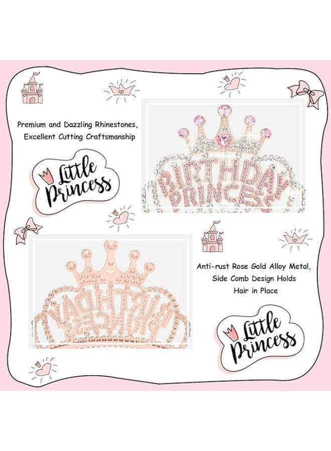 FengSVMA Birthday Princess Crown, Rhinestone Tiara and Crystal Headband, Girls Party Decorations Gifts - Image 3
