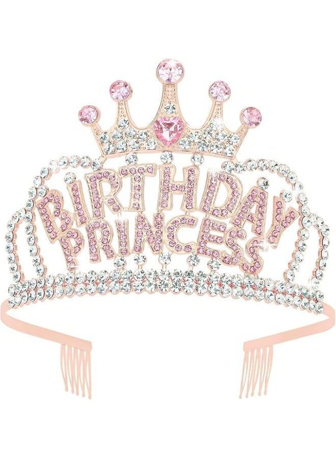 FengSVMA Birthday Princess Crown, Rhinestone Tiara and Crystal Headband, Girls Party Decorations Gifts - Image 1