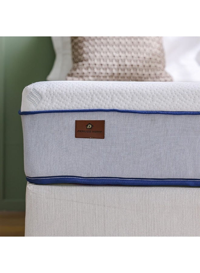 DANUBE HOME Breeze Gel Pro Visco Memory Foam Medium Soft Pocket Spring Mattress - Single Bed 90x200x25 cm | Comfortable Furniture for Sleep | 20 Years Warranty | White/Blue/Grey - Image 3
