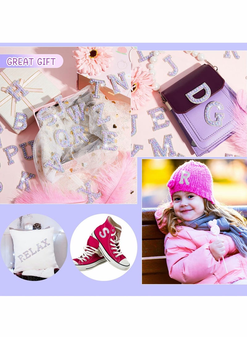 Zikra 52Pcs Letters Pearl Rhinestone Patches, A-Z Glitter Alphabet Self-adhesive Decorative Decals, Craft Supplies Accessories for Fabric Repair DIY Clothes Bag Hats - Image 3