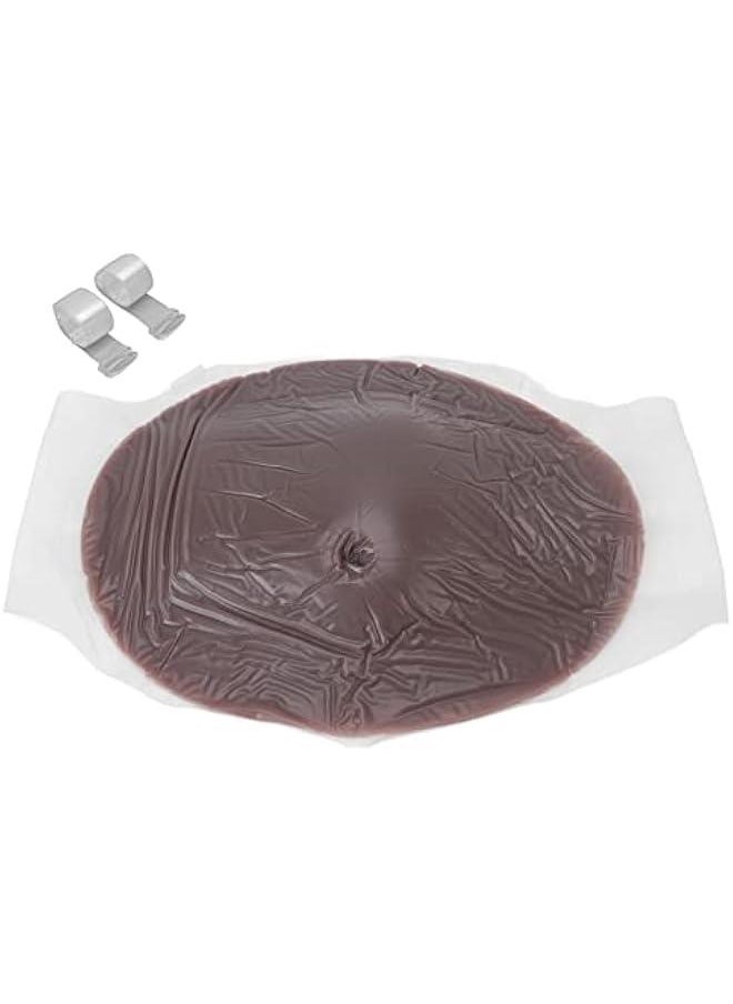 Generic - Fake Pregnancy Belly, Silicone Breathable Elastic Artificial False Pregnant Tummy, False Tummy with Hook and Loop Fasteners Transparent Shoulder Straps for(7‑8 Months 35x26x7cm / 13.8x10.2x2.8in) - Image 1