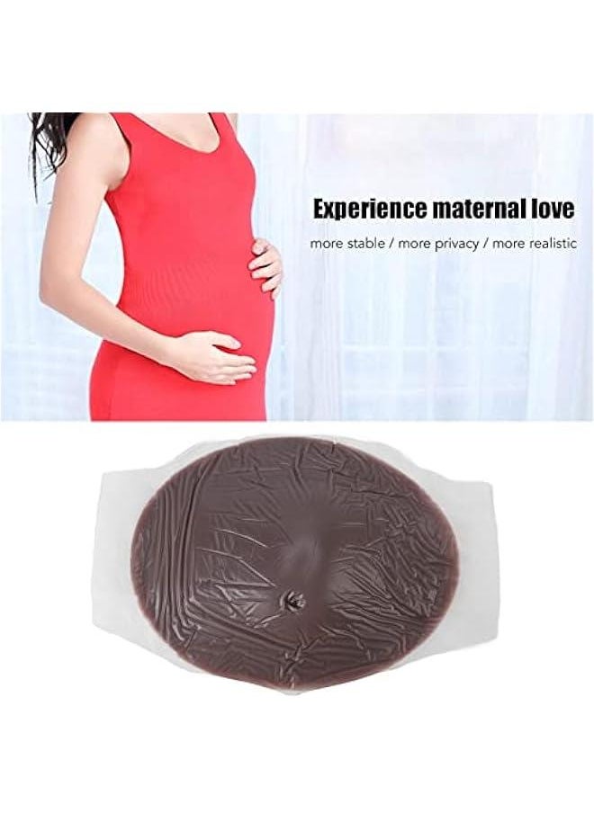 Generic - Fake Pregnancy Belly, Silicone Breathable Elastic Artificial False Pregnant Tummy, False Tummy with Hook and Loop Fasteners Transparent Shoulder Straps for(7‑8 Months 35x26x7cm / 13.8x10.2x2.8in) - Image 1