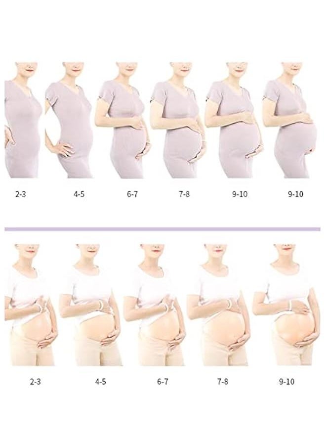 Generic - Fake Pregnancy Belly, Silicone Breathable Elastic Artificial False Pregnant Tummy, False Tummy with Hook and Loop Fasteners Transparent Shoulder Straps for(7‑8 Months 35x26x7cm / 13.8x10.2x2.8in) - Image 1