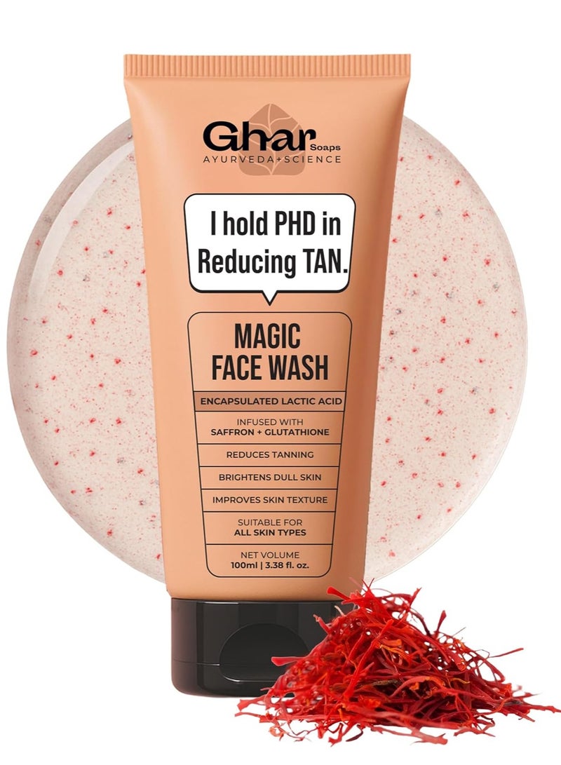 Ghar Soaps Bundle Sandalwood & Saffron Magic Soaps For Bath (100 Gms Pack Of 1) | Paraben Free | Chandan & Kesar Bath Soap | Handmade Soaps For Glowing Skin & Ghar Soaps Magic De-Tan Face wash I With Sandalwood,Saffron & Glutathione | Tan Removal, Brightening and Glowing Skin I Removes Dirt & Impurities for Fresh, Soft, Glowing Skin | 100ml Bundle - Image 3