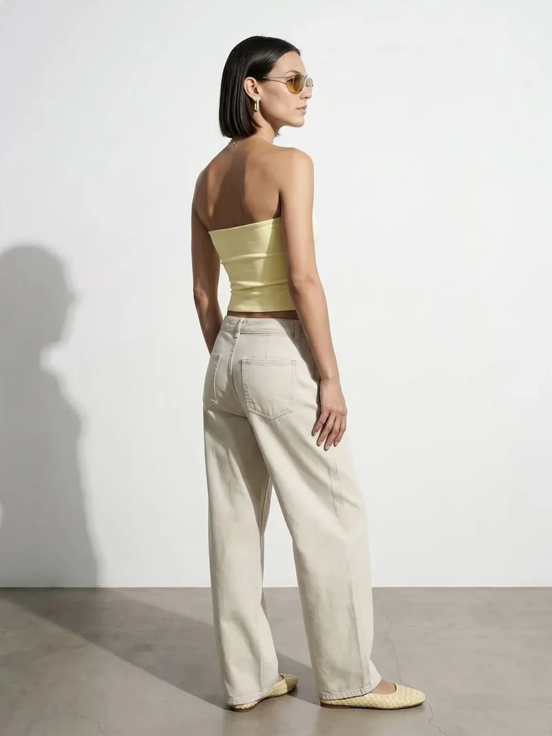 ديلفين Dilvin Women’s Strapless Crop Bandeau Top