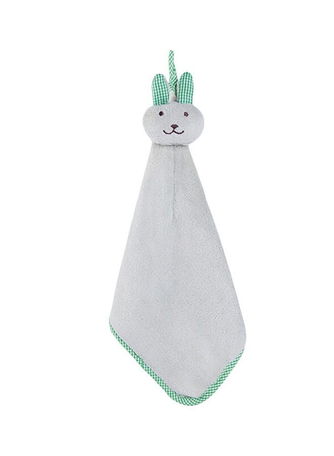 NIBEMINENT Bunny Face Shaped Hanging Hand Towel White/Green/Black 45x20centimeter