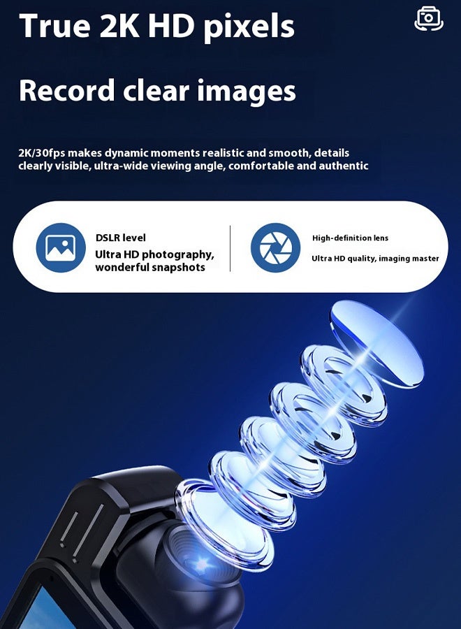 Blue zoo 2K Sports Camera with Audio and Video Recording, Ultra HD Mini Camera with WiFi, Wearable Pocket Camera for Outdoor Sport Bike Travel (32GB) - Image 5