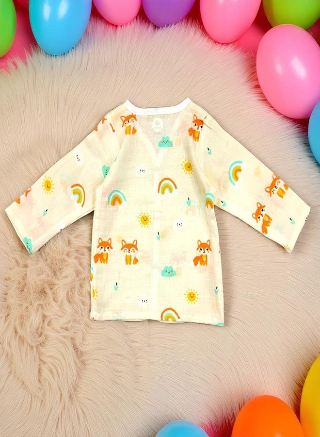 TEETAR Kids Muslin Cotton Night Suit - Pack of 1, Breathable & Ultra-Soft Pajama Set - Comfortable Unisex Sleepwear for Babies & Toddlers - Safe & Gentle Fabric (Little Foxie, 12 Months - 18 Months) - Image 3