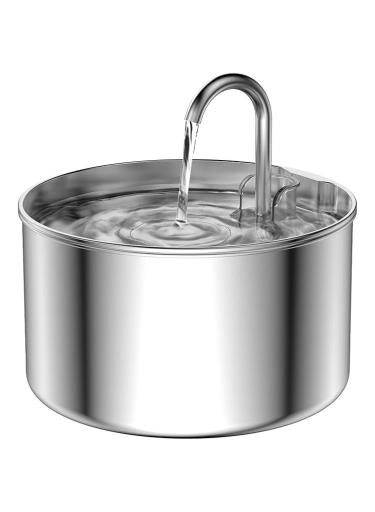 Water Fountain 304 Stainless Steel, 2L Automatic Water Dispenser with Ultra-Quiet Pump with Filters Drinking Bowl for Cats - Image 1