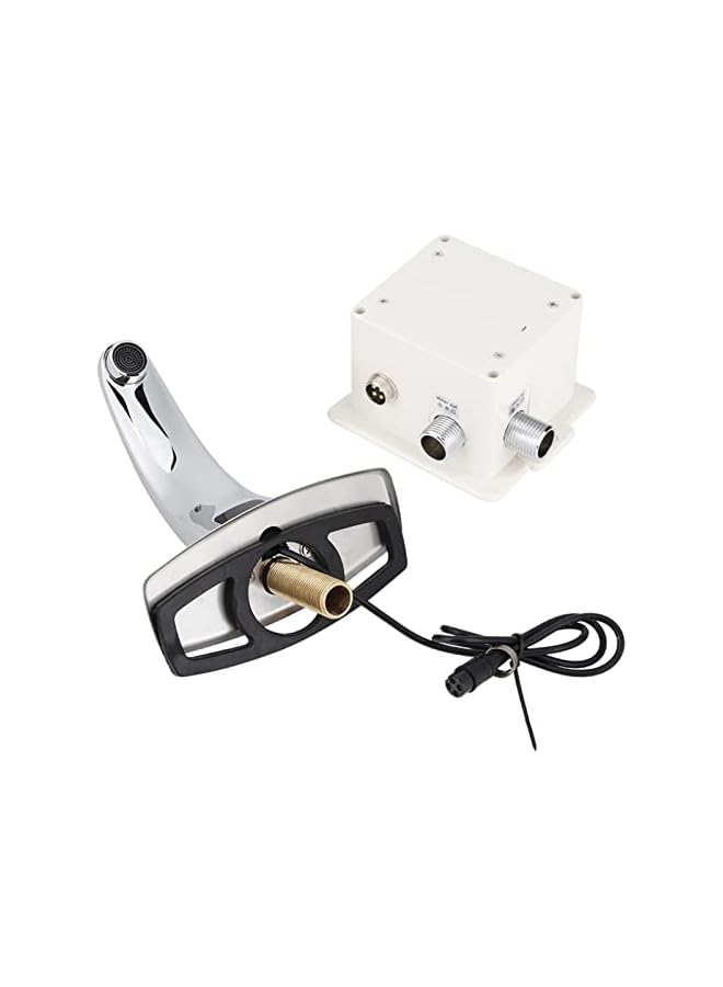 The Bros صنبور استشعار تلقائي، G1/2 بوصة من الفولاذ المقاوم للصدأ مع مدخل مياه واحد بدون لمس مع صندوق تحكم يعمل بالبطاريات لصنبور مياه الحمام المنزلي والتجاري - Image 3