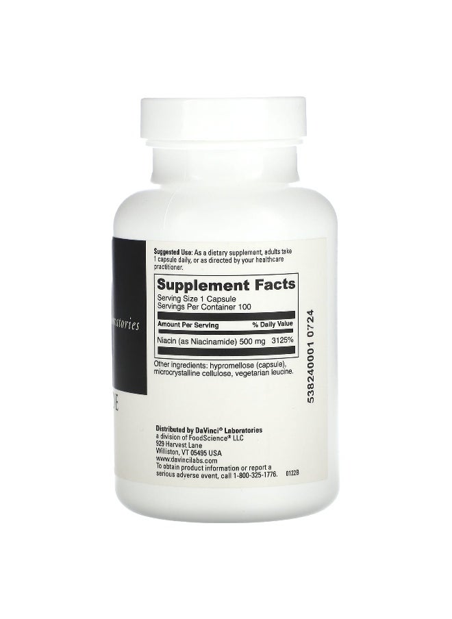 DaVinci Laboratories DaVinci Laboratories, Niacinamide, 500 mg, 100 Capsules  - Image 2