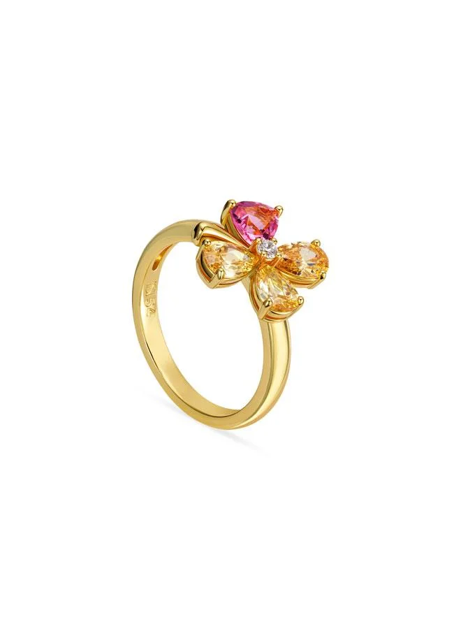 Saint Honore Paris Gala Gold Plated Stainless Steel Ring for Women, 54