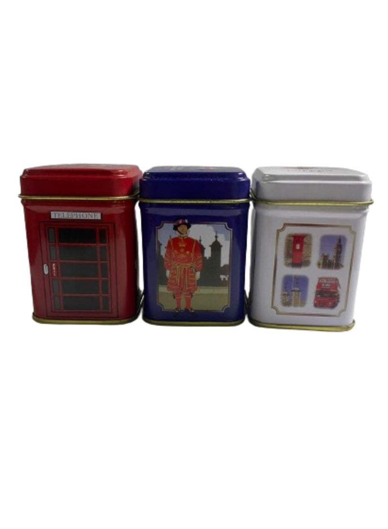 Vitacelli Metal Candy Trinket Tin  Tea Coin Storage Square Box Case pack of 3pcs - Image 1