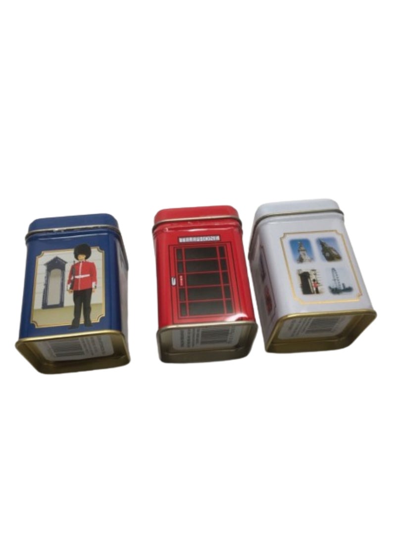 Vitacelli Metal Candy Trinket Tin  Tea Coin Storage Square Box Case pack of 3pcs - Image 3