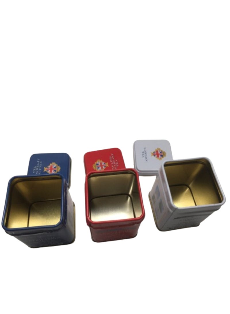 Vitacelli Metal Candy Trinket Tin  Tea Coin Storage Square Box Case pack of 3pcs - Image 4