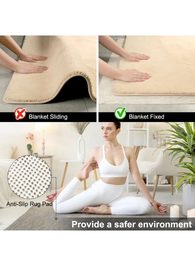 بساط مانع للانزلاق، بساط سميك قابل للقطع ومانع للانزلاق 80x200 سم، بطانة بساط PVC للسجاد على الأرضيات الخشبية الصلبة، بطانة أدراج ورفوف للاستخدام المنزلي - Image 3