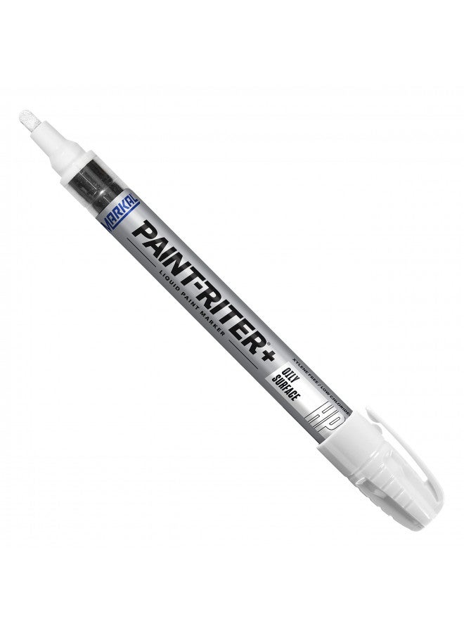 Markal 96960- Paint-Riter+ Oily Surface Liquid Paint Marker with 1/8in Bullet Tip, For Superior Marking Performance on Oily and Greasy Surfaces, White Color (Pack of 12), Made in USA - Image 1