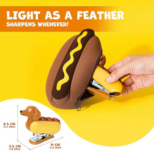 YOBRO Mini Stapler for Kids Students Novelty Hotdog Desktop Stapler with 1000PCS Staples 12 Sheets Capacity Stationery Animal Stapler for Home Office Stocking Stuffers for Kids - Image 2