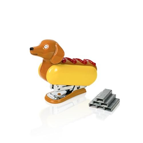 YOBRO Mini Stapler for Kids Students Novelty Hotdog Desktop Stapler with 1000PCS Staples 12 Sheets Capacity Stationery Animal Stapler for Home Office Stocking Stuffers for Kids - Image 1