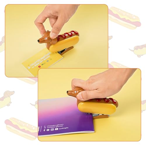 YOBRO Mini Stapler for Kids Students Novelty Hotdog Desktop Stapler with 1000PCS Staples 12 Sheets Capacity Stationery Animal Stapler for Home Office Stocking Stuffers for Kids - Image 5
