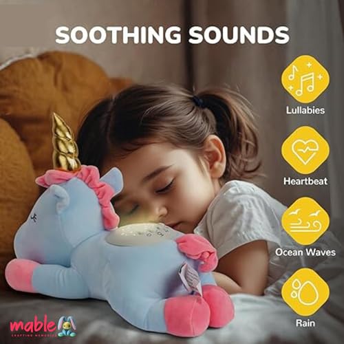 Mable Dreamlight Unicorn Baby Soft Sleeping Companion Toy with Music & Projector, Plush Unicorn Soothing Light Toy for Infants & Toddlers - Image 2