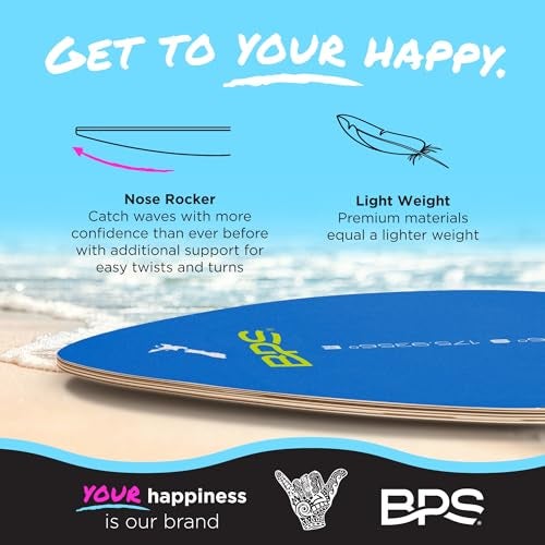 BPS 'Shaka' 35 Inch Skim Board - Epoxy Coated Wood Skimboard with EVA Pads - No Wax Needed - Beginner to Advanced - Medium Skimboard (Black) - Image 5