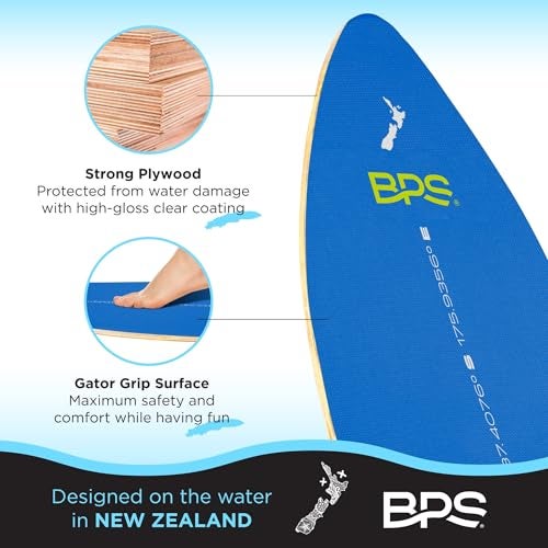 BPS 'Shaka' 35 Inch Skim Board - Epoxy Coated Wood Skimboard with EVA Pads - No Wax Needed - Beginner to Advanced - Medium Skimboard (Black) - Image 4