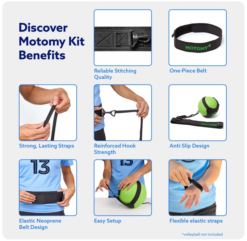MOTOMY Volleyball Training Equipment Aid 'Volleypal' – Solo Volleyball Equipment for Practicing Serve, Spike, Set & Pass; Volleyball Practice Equipment Gift for Beginners & Experts (Volleypal Pro) - Image 4