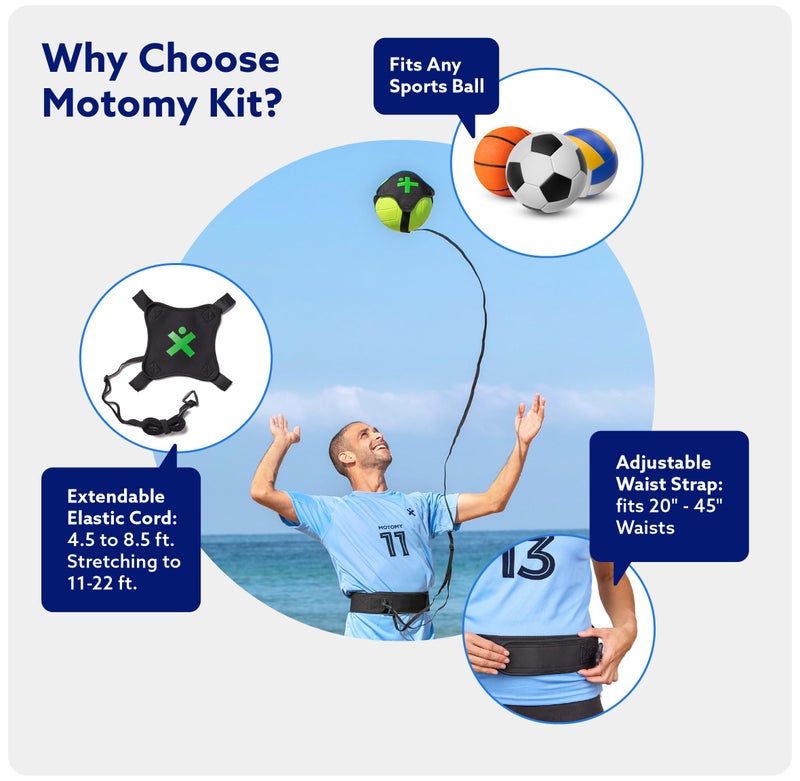 MOTOMY Volleyball Training Equipment Aid 'Volleypal' – Solo Volleyball Equipment for Practicing Serve, Spike, Set & Pass; Volleyball Practice Equipment Gift for Beginners & Experts (Volleypal Pro) - Image 3