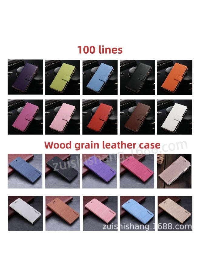 For Tecno Pouvoir 4 Phone Case Flip Phone Leather Case TPU Pudding Case Soft Case-color:11-Gray-canvas Three-piece Voltage-Applicable Models:Tecno Pouvoir 4 Pro