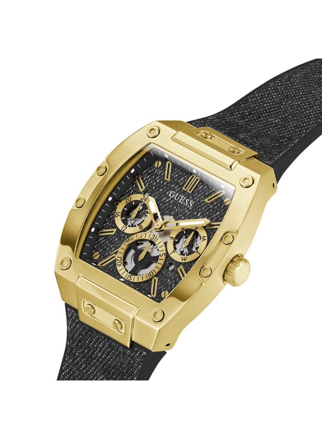 Guess Men's Watch Gold Tone Case Black Dial Quartz - Image 4