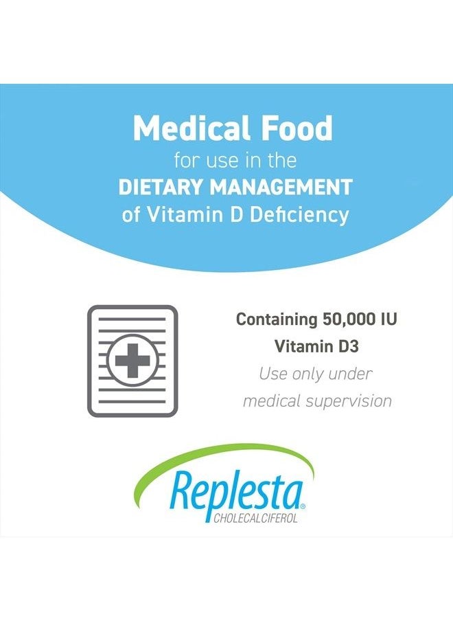 Replesta - 50,000 IU Vitamin D3 Cholecalciferol, for Vitamin D Deficiency, Once-Weekly Chewable Wafer, Non-GMO, Natural Orange Flavor, 4 Count (Pack of 1) - Image 1