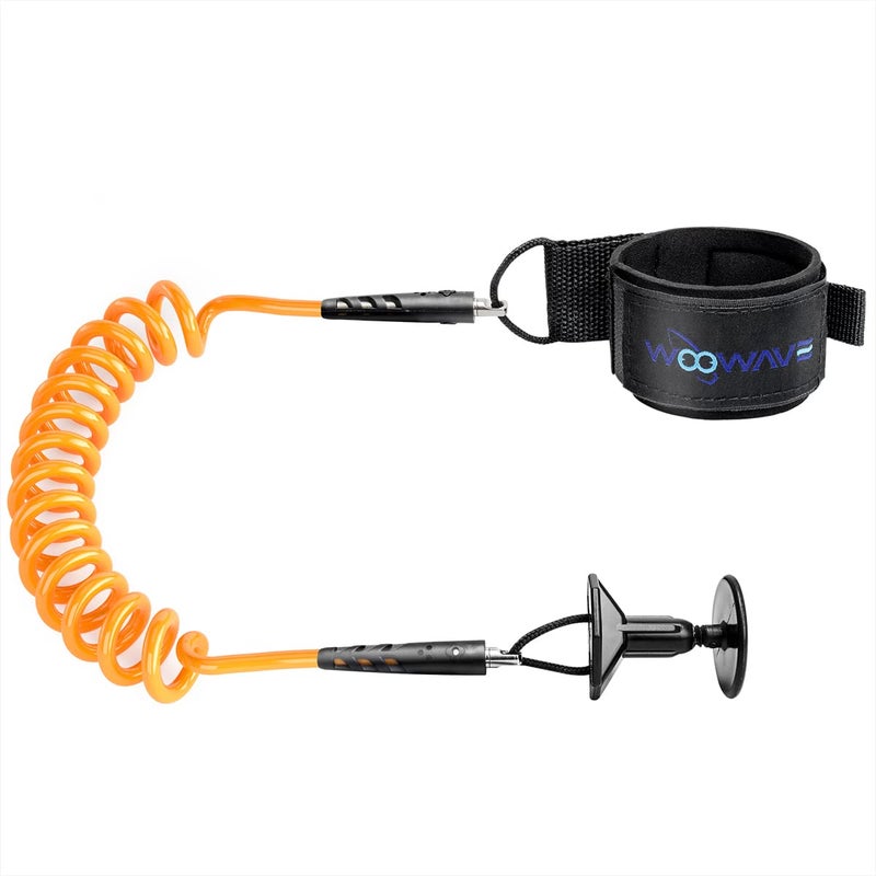 WOOWAVE Bodyboard Leash Wrist Surf Leash Coiled Bodyboarding Leash Premium Coil Body Board Leash with Plug - Image 1