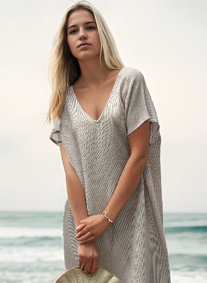 Athena Beige Self-Design Lace Cover-Up Top for Women - Image 2