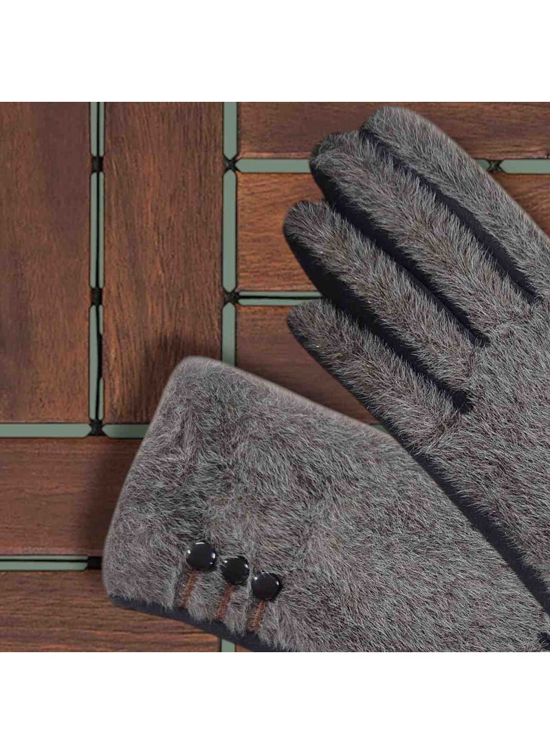 Algitsin OLA - Women's Faux Cashmere Gloves Plush Stylish Design. - Image 1
