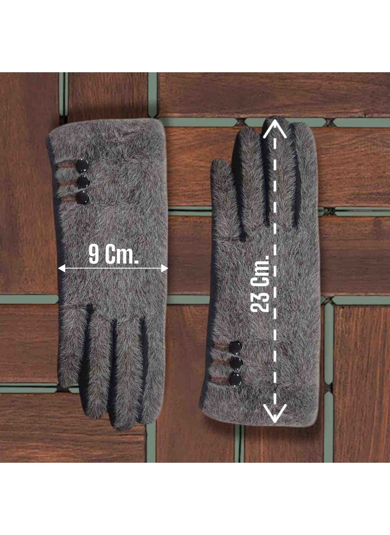 Algitsin OLA - Women's Faux Cashmere Gloves Plush Stylish Design. - Image 1