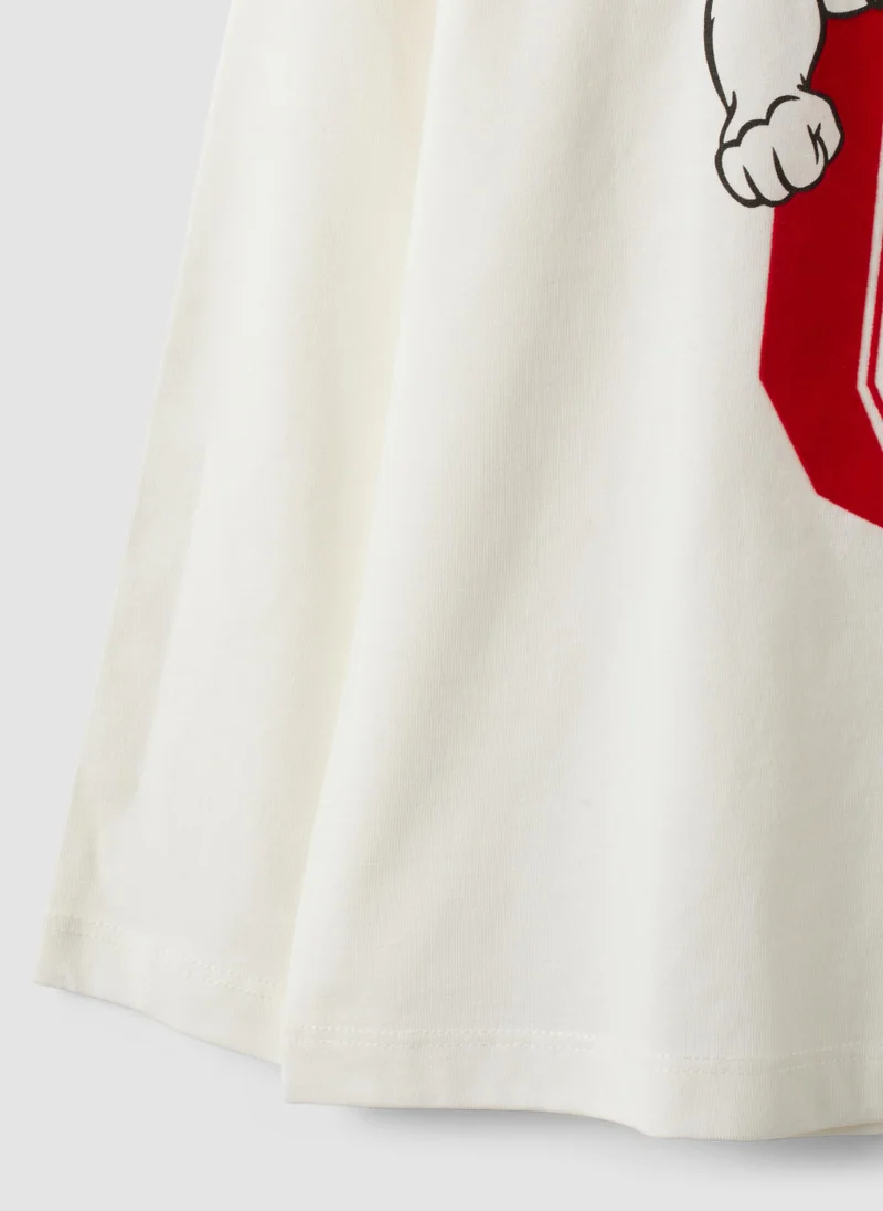 Ovs  OVS White Pure Cotton Crew-Neck T-Shirt With Bear Print For Boys for Men | Best Price UAE