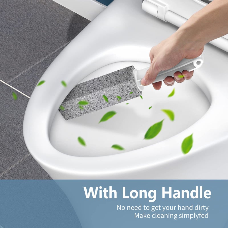 Laiyeoy Toilet Bowl Cleaner Pumice Stone -Hard Water Stain Remover with Ergonomic Handle, Powerfully Removes Toilet Bowl Ringsï¼ŒRust &Limeï¼ŒIdeal for Toilet Brush/BBQ Grills/Sink/Pool/Bathroomã€2Packã€‘ - Image 3