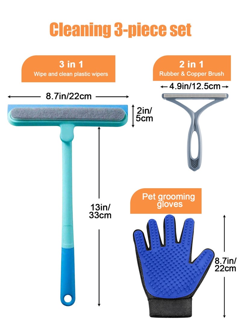 URbazaar 3 in 1 Carpet rake Kit for Pet Hair Removal - Reusable Pet Hair Remover broom 38"Adjustable Handle,Handheld Brush,Pet Grooming Glove,Carpet Scraper,Dog & Cat Hair Remover Tool for Rugs,Couch,Fumiture - Image 2